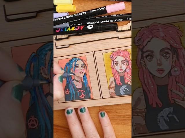 color tests on wood..#markers #sketchbook #drawing #animeart #colorprocess #animeart #sketch #anime