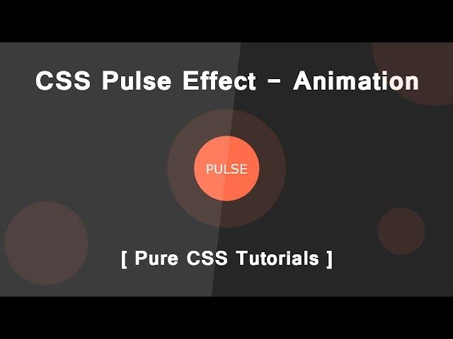 Pulse Effect With CSS3 Animation - Pure Css Tutorials