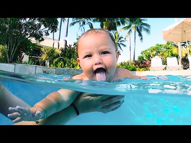 Funniest Moment Go Swimming Of Baby - Funny Baby Videos