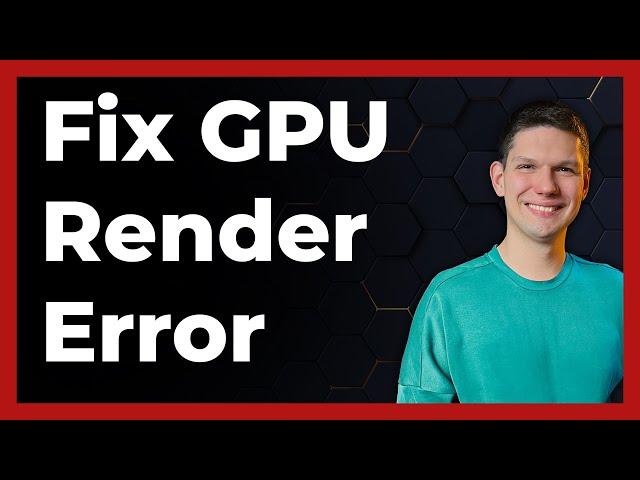 How To Fix GPU Render Error '1609629695' Premiere Pro  (2024) - Full Tutorial (latest update)