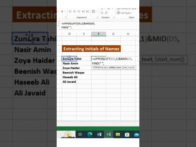 Extracting Initials from Names | excel tutoring | excel formula | excel tricks | excel hacks | excel