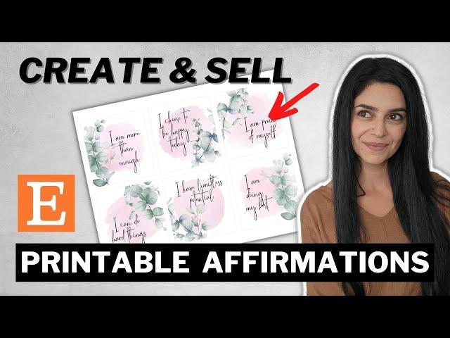 Printable Affirmation Cards Canva Tutorial - Create and Sell Printables on Etsy