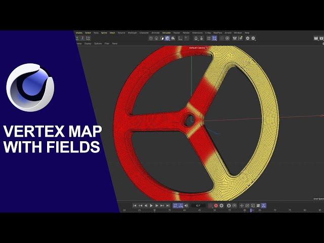 Cinema 4d Vertex Map Infection growth animation and baking with fields
