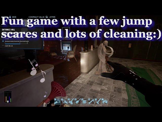 Haunted House Renovator gameplay - Steam Demo Playtest - Cleaning Simulation - Creepy + puzzles