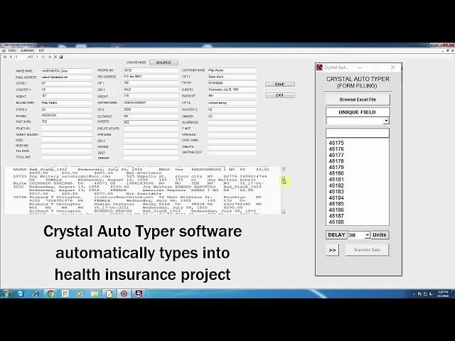 Health insurance form filling projects Auto typer software