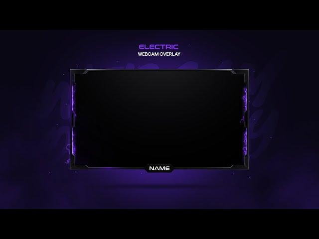 Animated Webcam Overlay Template  || Electric Webcam Overlay Template