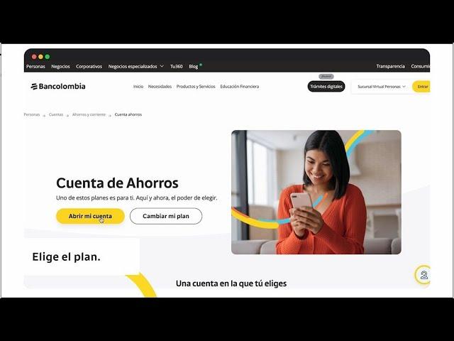 Bancolombia | Abre tu cuenta de ahorros desde tu computador