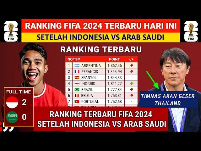 Ranking FIFA Terbaru 2024 Setelah Indonesia vs Arab Saudi - Jadwal Timnas Indonesia