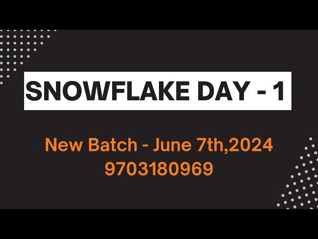 Snowflake Demo Day 1 | New SQL and Snowflake Batch on May 14th