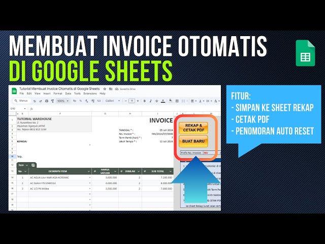 Tutorial Membuat Invoice Otomatis Rekap dan Cetak PDF dengan Google Sheets