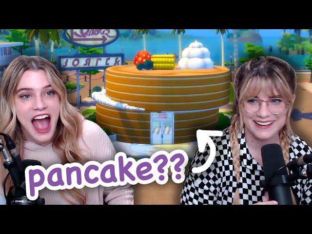 we tried making a diner but its PANCAKES in the sims 4