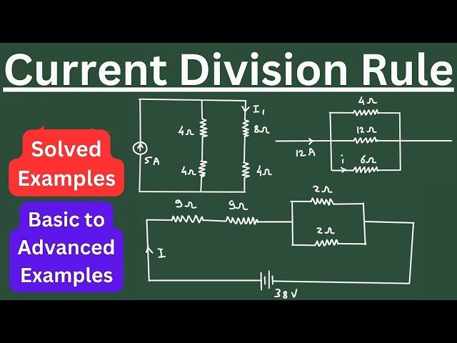 Current Division Rule Problems | 9 Solved Examples on Basic to Advanced Level Current Divider Rule