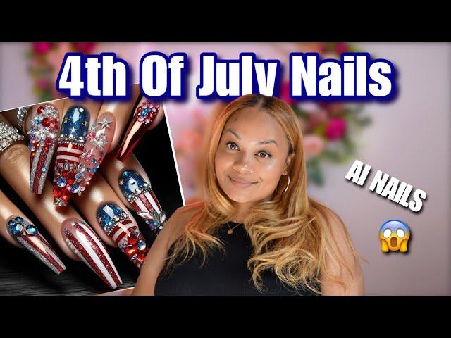 FOURTH OF JULY AI NAILS  | HARD BUILDER GEL NAILS