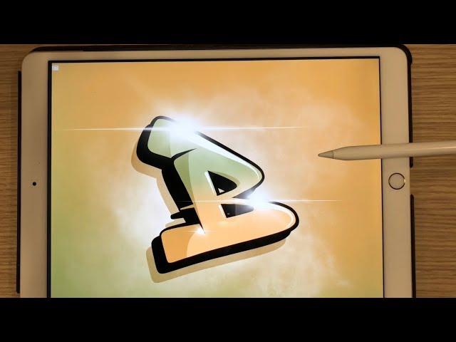 How to draw Graffiti with IPad Pro #10 - Tutorial by Simon Dee