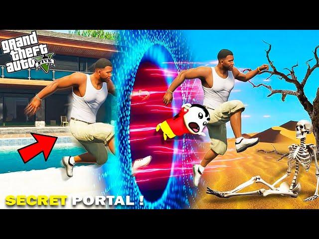 Shin Chan & Franklin Travel to Other World Through a Mysterious Portal in Gta 5 in Telugu