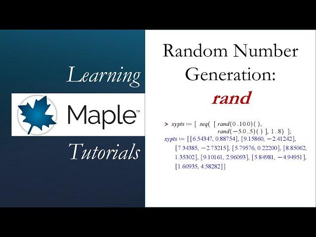 Learning Maple: Random Number Generation: rand