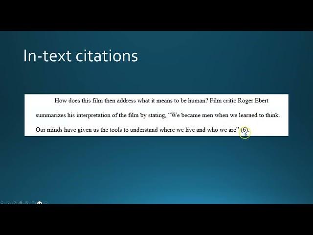 MLA Works Cited and In text Citations tutorial