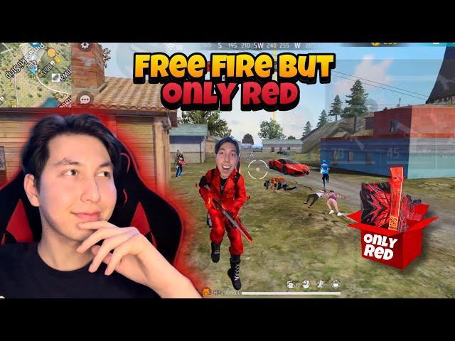 Free Fire but ONLY RED  | Only Red Challenge | Mehdix Free Fire