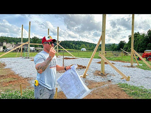 Pole Barn Build on a Budget! Dirt, Concrete and Poles.