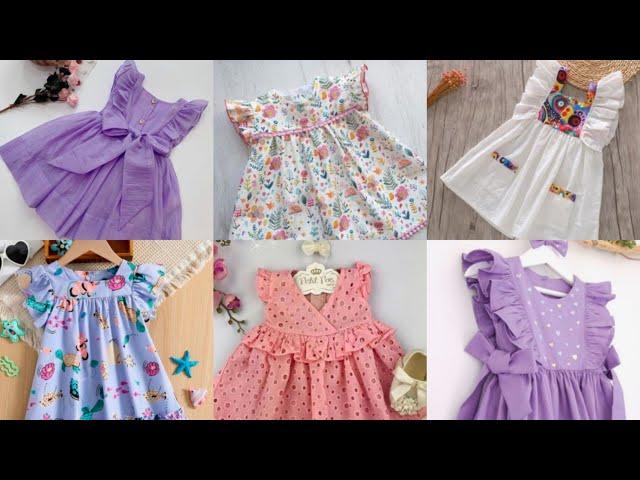 Comfortable Lawn Cotton Baby Frock Designs 2024 For Summer  baby girl Frock designs