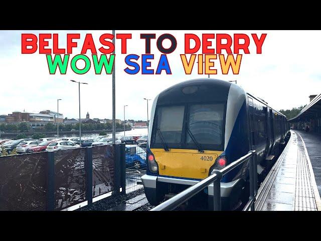 Belfast to Derry Train Wow costal view's,Tickets,Train and city tour   4K