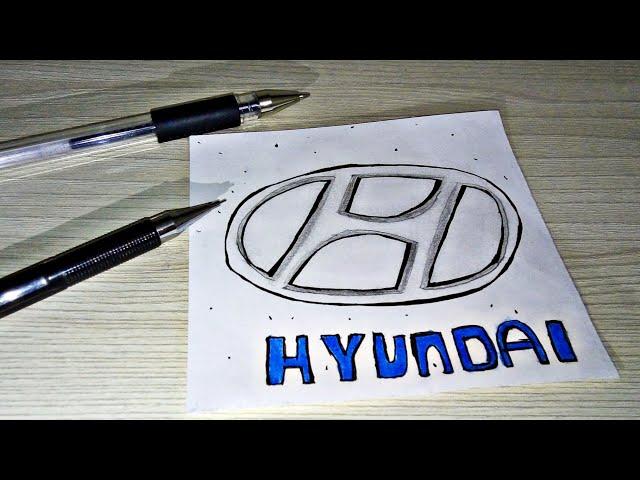 Как нарисовать логотип  Hyundai/Niko рисование/Рисунки для срисовки