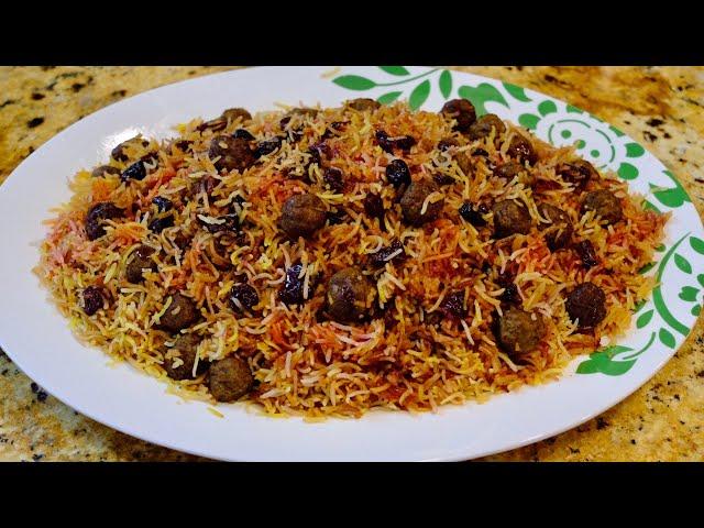 Albaloo Polo (Sour Cherry Rice with Meatballs) // Anytime of Year Method - Cooking with Yousef