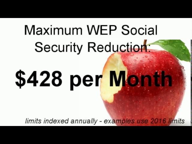 Social Security Windfall Elimination Provision Info (WEP)