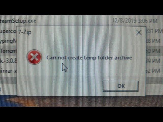 Can not create temp folder archive Error fix #1