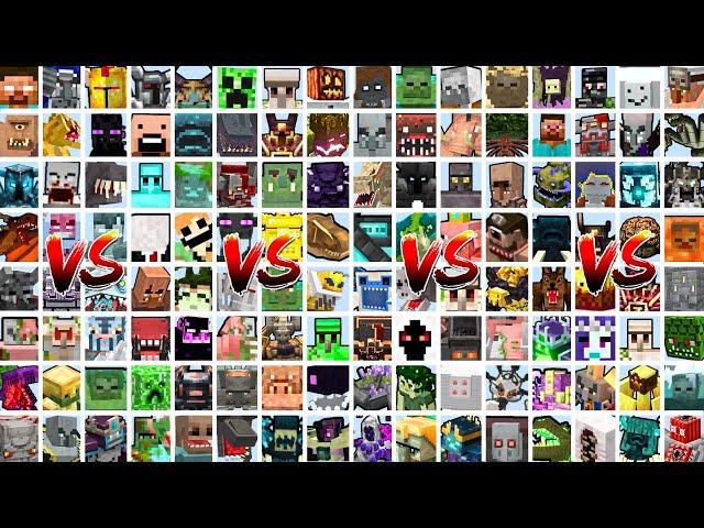 ALL MINECRAFT MOST POWERFUL BOSS MOBS TOURNAMENT | Minecraft Mob Battle