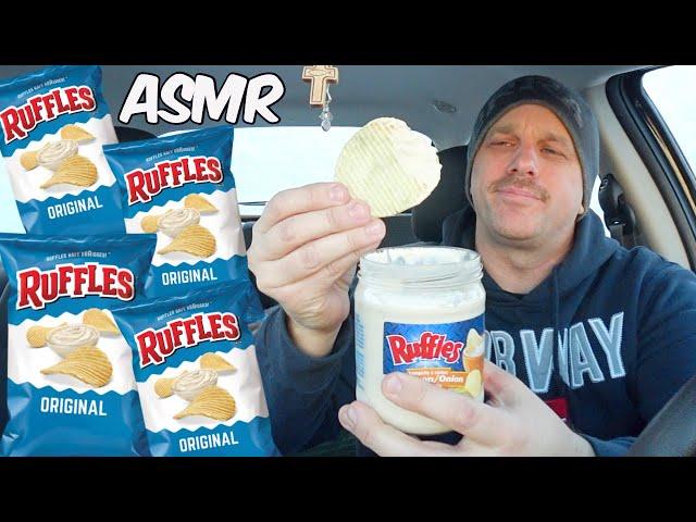 RUFFLES ORIGINAL POTATO CHIPS + RUFFLES ONION DIP *ASMR* (MUKBANG) *INTENSE CRUNCHY EATING SOUNDS*