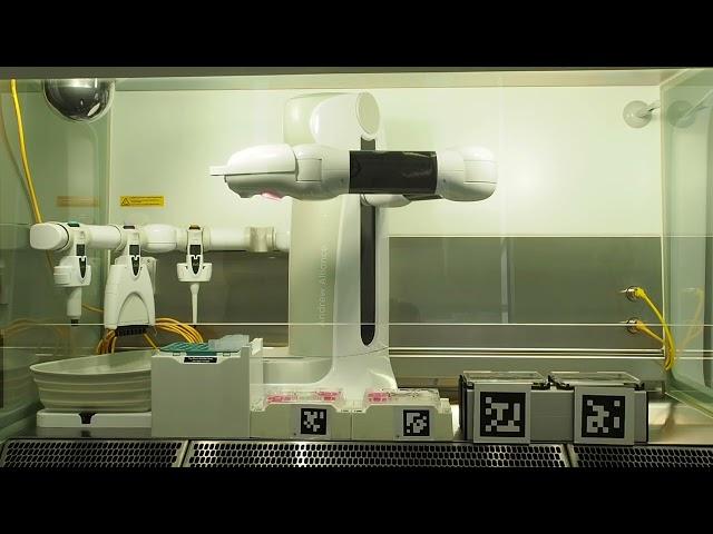 Autonomous robot automating cell culture maintenance in a normal lab environment - enabled by SiLA