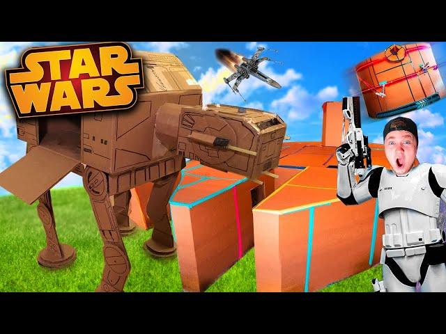 BOX FORT Star Wars The Movie! Building Mandalorian Ship, Death Star & More!