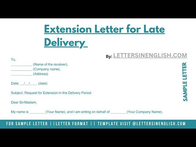 Extension Letter For Late Delivery