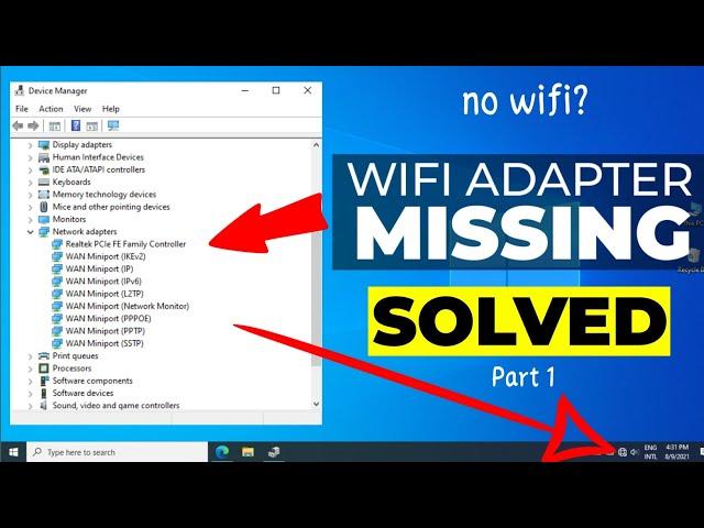 Wi-Fi Adapter Missing Problem Windows 10 || Fix WiFi || Part-1