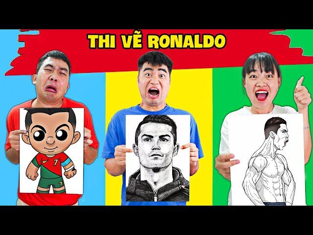 Gấu Đỏ TV - Thử Thách Vẽ Ronaldo, Vẽ Labubu Và Vẽ Chó Pitbull