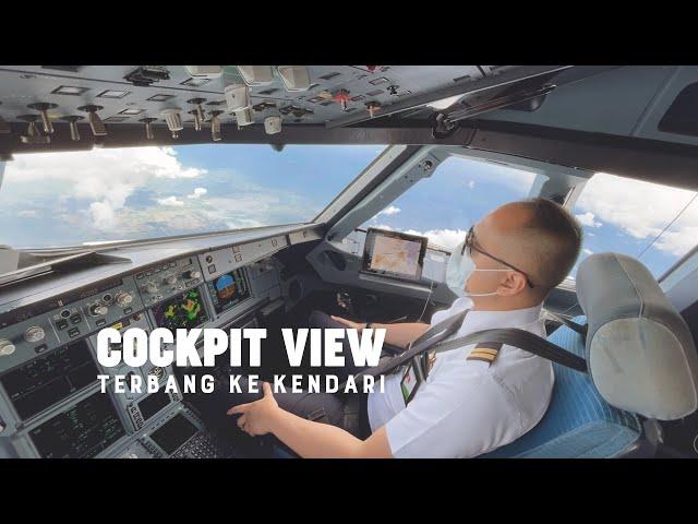 Melihat langsung penerbangan Jakarta - Kendari dari jendela Cockpit Airbus A320
