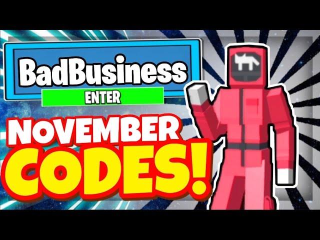 *NOVEMBER 2021* BAD BUSINESS CODES - ALL *NEW GUN* CODES! Roblox Bad Business