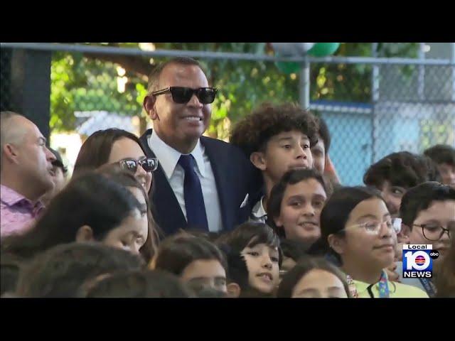 Alex Rodriguez holds holiday gift giveaway with Boys & Girls Club in Miami