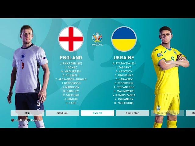 PES 2021 - England vs Ukraine | UEFA Euro 2020 | Semi Final