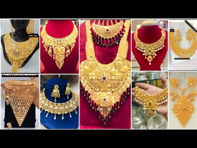 New 22k Gold Necklace Designs with Weight| Bridal Necklace Designs| #shadi #goldjewellery  #Ep.111