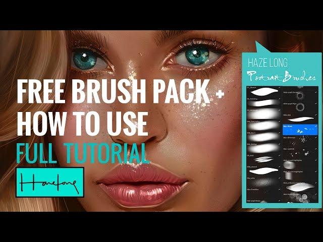 Procreate Brush Pack + Portrait tutorial from Start to Finish