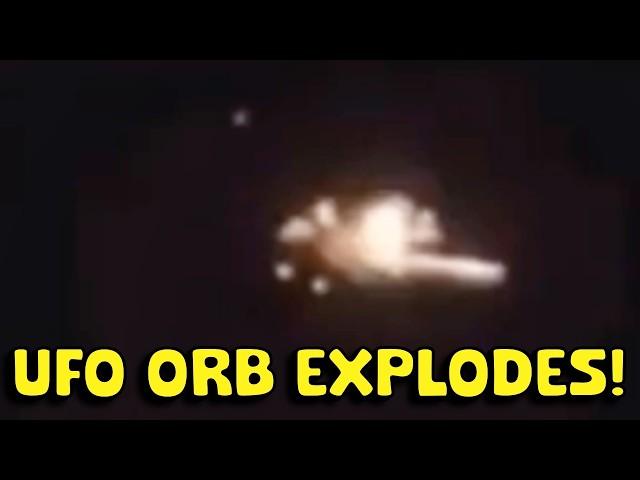 UFO Ejects Orbs Then EXPLODES!