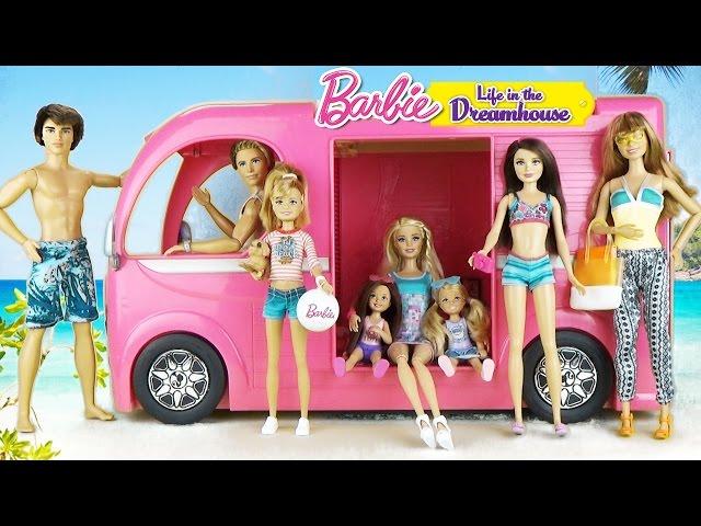 Barbie cartoon "Auto-house Beach Trip" Barbie, Ken, Chelsea Cartoon for kids  Barbie Toys