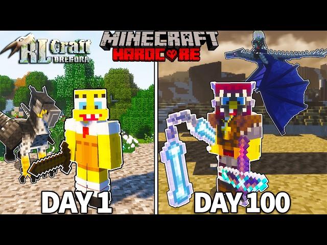 I Survived 100 Days IN RLCraft DREGORA In Hardcore Minecraft