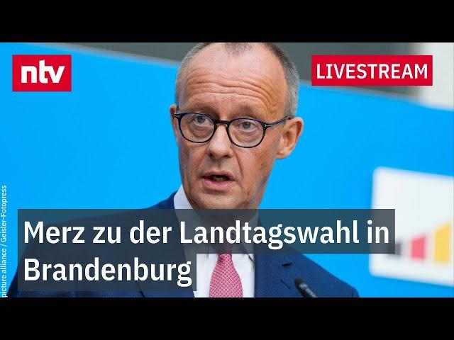 LIVE: Pressekonferenz mit Friedrich Merz zu den Ergebnissen der Landtagswahl in Brandenburg