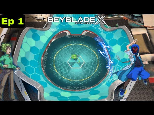 Beyblade X Ep 1 IRL! | Beyblade X Anime Stadium! | Kamen X VS Team Phalanx!