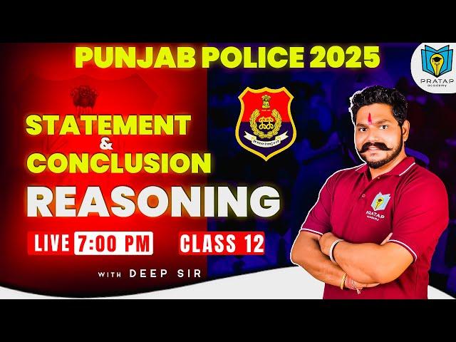 Statement And Conclusion For Punjab Police | Class 12 By Deep Sir | Pratap Academy