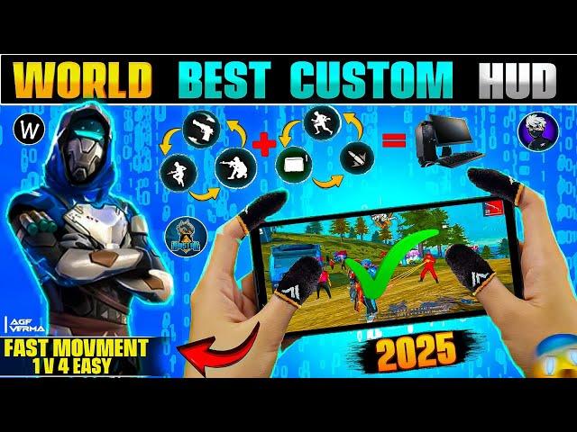 2025 New Top 3 Best 3 Finger Custom Hud Free Fire{ MOVMENT+HEADSHOT } 2 Finger Custom Hud [ Part7 ]