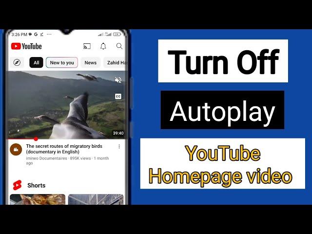 How to Turn Off Autoplay YouTube homepage video | YouTube autoplay video